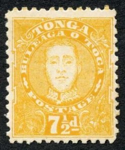 Tonga SG35 7 1/2d Orage-yellow Mint part gum Cat 45 pounds