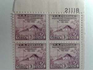 SCOTT # 727 PLATE BLOCK GEM MINT NEVER HINGED   1933