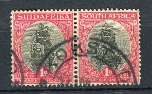 SOUTH AFRICA; 1920s-30s Dromedarius issue 1d. fine used POSTMARK Pair