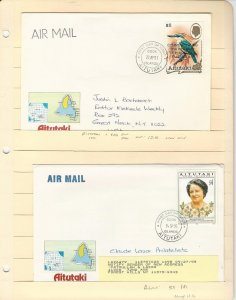 Aitutaki Stamp Collection 1991-1995 First Day Covers, #454, 511 Bird, Queen