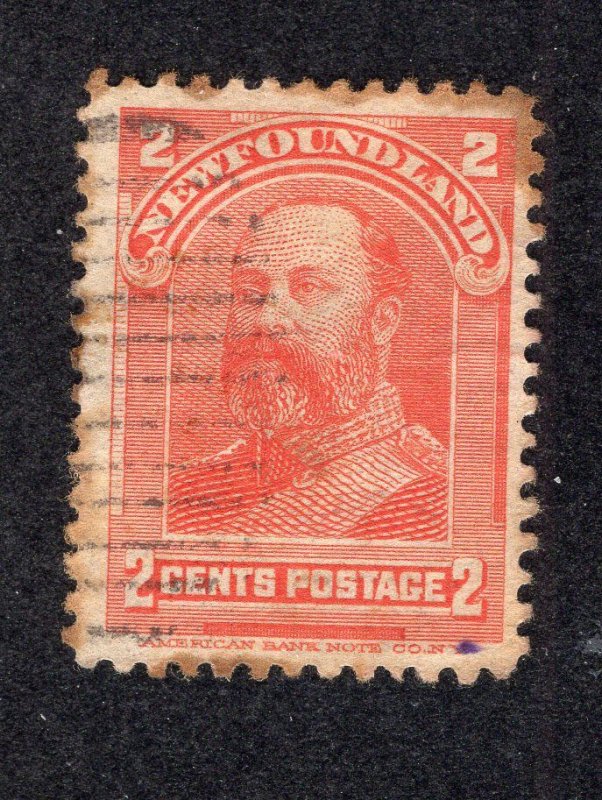 Newfoundland 1897 2c orange Edward VII, Scott 81 used, value = $4.25