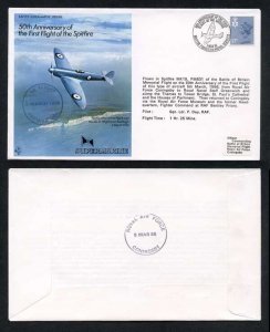 F1a 50th Ann of the First Flight of Spitfire Standard Cover