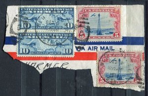 USA; 1930s early fine AIRMAIL issue POSTMARK PIECE