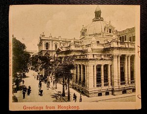 Hong Kong. An old postcard showing the Hong Kong and Shanghai Banking ...