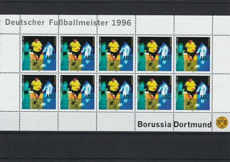 Germany 1996 Borussia Dortmund Football Mint Never Hinged Stamps Sheet Ref 24797