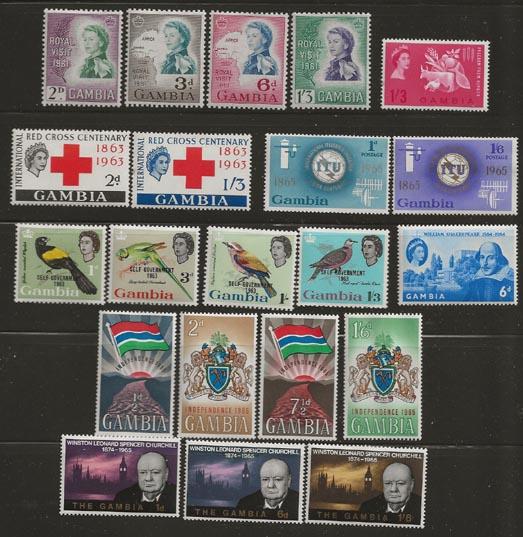 British Gambia '61//'64All different mint sets [NH]