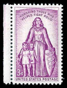 PCBstamps   US #1087 3c Polio, March of Dimes, MNH, (14)