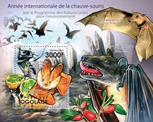 TOGO - 2011 - International Year of Bats - Perf Souv Sheet -Mint Never Hinged