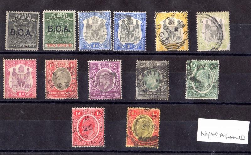 Nyasaland BCA KEVII Collection of 13 Mint/VFU X5450