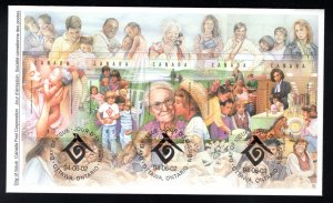 1523 Scott, FDC, Canada, United Nations Year of the Family, 43c, 1994, Jun 2