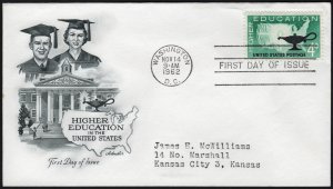 SC#1206 4¢ Higher Education FDC: Artmaster (1962) Addressed