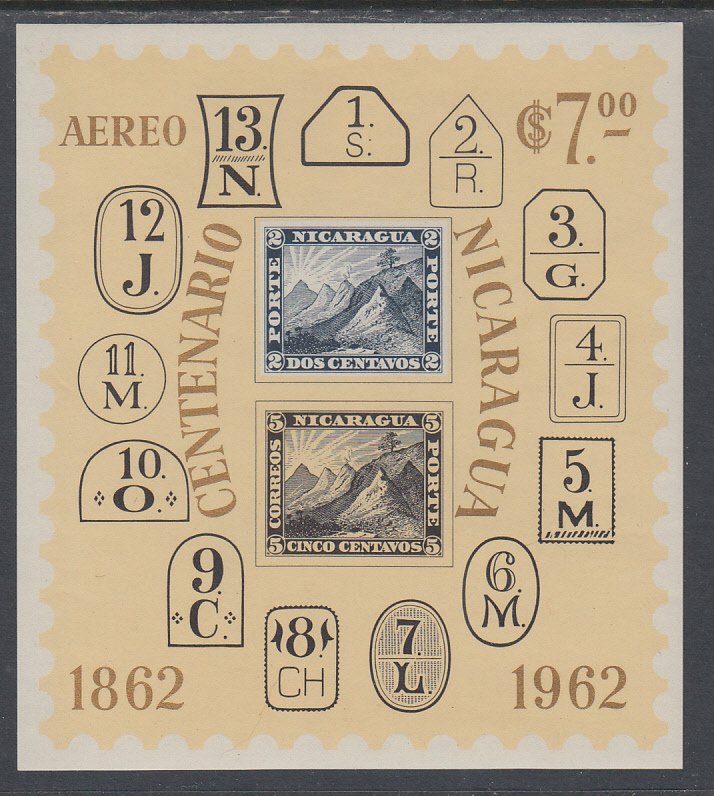 Nicaragua C509 Stamp on Stamp Souvenir Sheet MNH VF