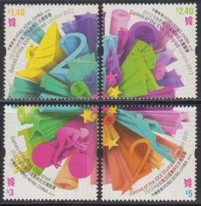 Hong Kong 2012 London Olympic Games Stamps Set of 4 MNH