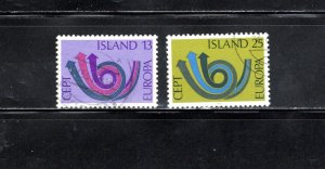 Iceland 1973 Sc#447-448 Europa (C.E.P.T.) 1973 - Posthorn Used