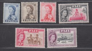 J39873, JL Stamps 1959-63 fiji part of set mnh #164-6,168,170,172 queen/designs