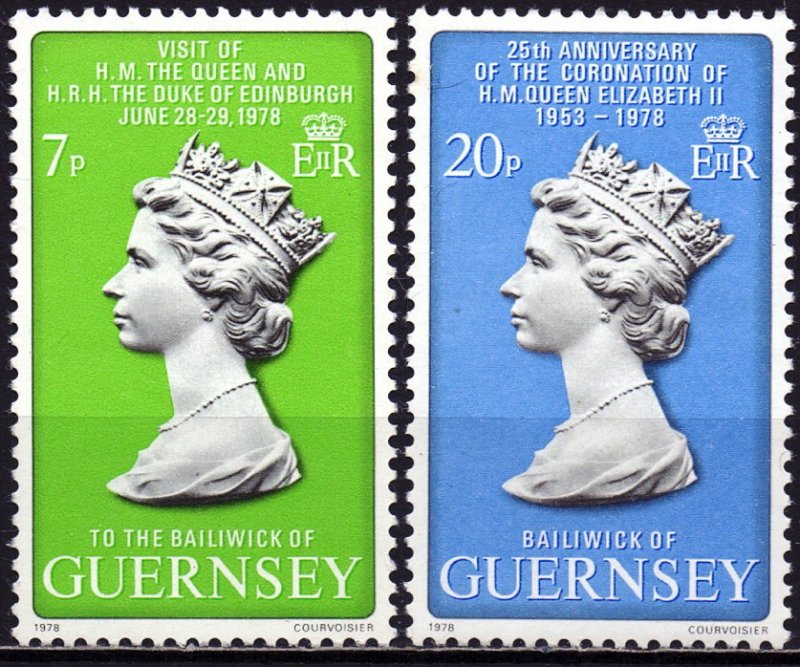 Guernsey. 1978. 163-64. Queen. MNH.