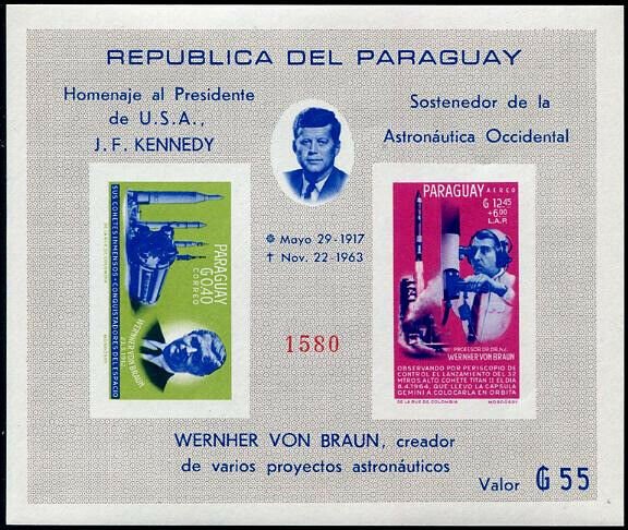 HERRICKSTAMP PARAGUAY Sc.# 841a JFK Imperf S/S