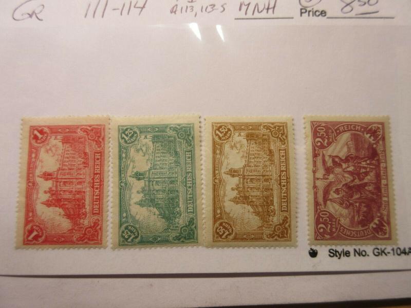 GERMANY  Sc 111-114. Mi A113, 113-115   MINT NEVER HINGED  LotG3  Cat $8.50