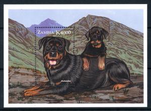 [92029] Zambia 1999 Animals Pets Dogs Rottweiler Sheet MNH