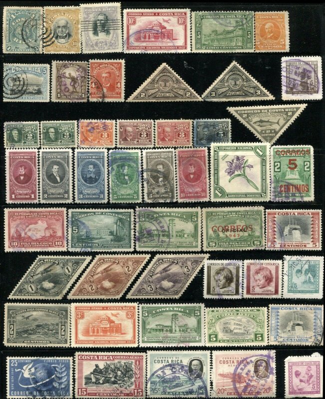 COSTA RICA Correos Postage Airmail Latin America Stamp Collection Used Mint LH