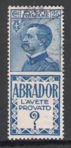 1924-25 Italy, Advertised no. 4 - 25 Abrador - Used