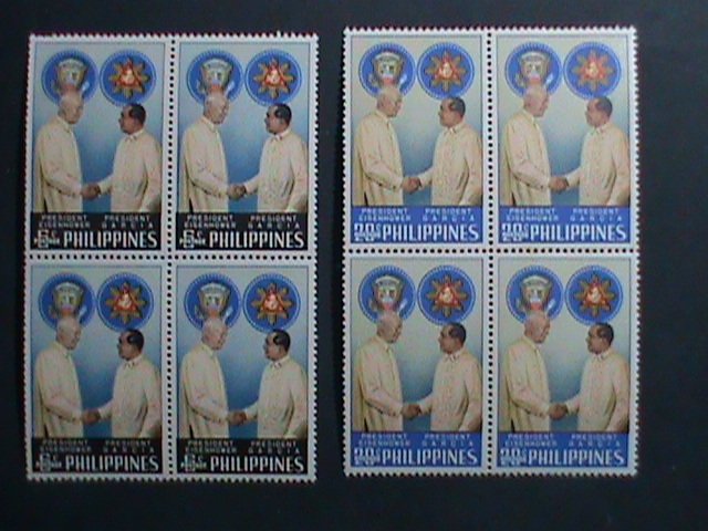 ​PHILIPPINES-1960-SC# 8123-4  VISIT OF U.S. PRESIDENT EISENHOWER-MNH BLOCKS-VF