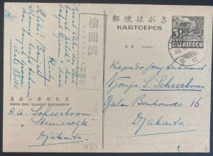 1943 Djakarta Netherlands Indies PC Cover POW Camp Dutch Prisoner By Japan