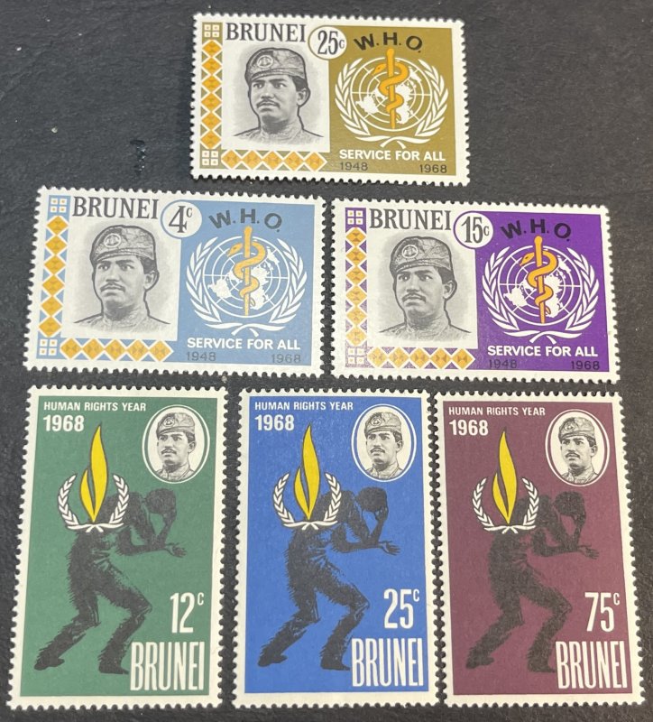 BRUNEI # 147-152-MINT NEVER/HINGED---2 COMPLETE SETS---1968