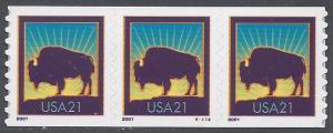 #3475 21c American Buffalo PNC of 3 P#V2222 2001 MNH