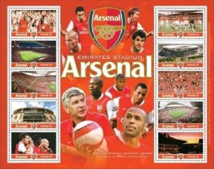 Grenada 2007 - Arsenal Football Soccer - Sheet Of 10 Stamps - Scott #3630 - MNH