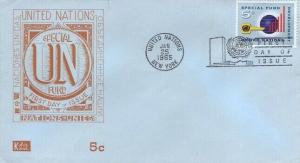 UN #137 5c UN SPECIAL FUND FDC 1965 - Kolor Kover