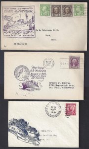 US 1930's 40's COLLECTION OF 6 SEA POST POSTED ON THE HIGH SEAS COVER SS WASHING