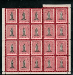Virgin Islands #8a (SG #18a) Very Fine Mint Sheet Of 20 Long Tailed S Variety