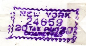 US New York State Revenue SRS # CM4, Cigarette Meter, used,  Lot 220315