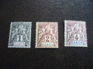 Stamps - Gabon - Scott# 16-18 - Mint Hinged Part Set of 3 Stamps