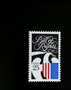 1989 25c Bill of Rights, Eagle & Flag Scott 2421 Mint F/VF NH