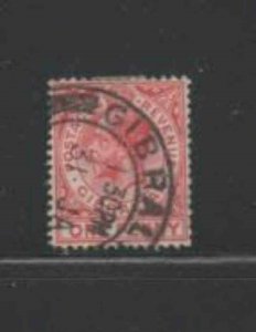 GIBRALTAR #77 1921 1p KING GEORGE V F-VF USED f