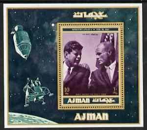 Ajman 2000? Kennedy & John Glenn perf m/sheet (10r) u...