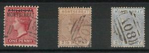 60792 -  MONTSERRAT - STAMPS: SG # 6 + 9 + 10   Used VERY FINE!!