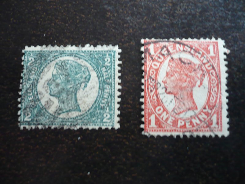 Stamps - Queensland - Scott# 112-113 - Used Part Set of 2 Stamps