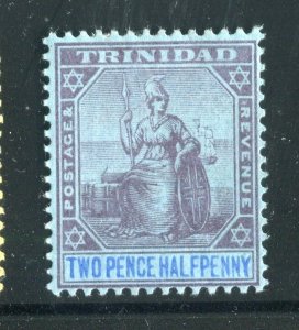 TRINIDAD; 1901 classic QV Britannia issue fine Mint hinged shade of 2.5d. value