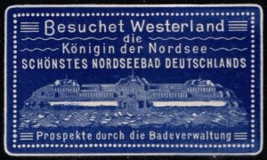 Vintage Germany Poster Stamp Visit Westerland The Queen Of The North Sea