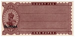 (I.B) Burma Revenue : Court Fee 1R