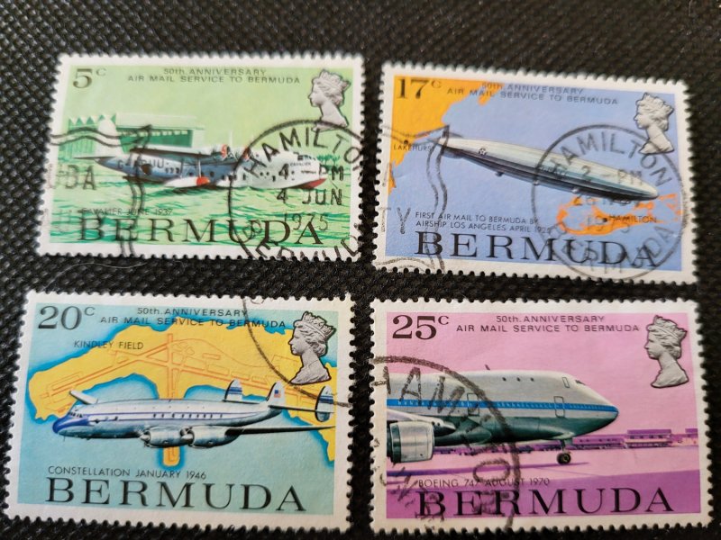 Bermuda, Airmail ,1975, set of 4, #318-21, used, SCV$6.40