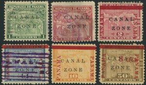 Canal Zone #9-14 Panama Map Postage Stamps Used Mint LH