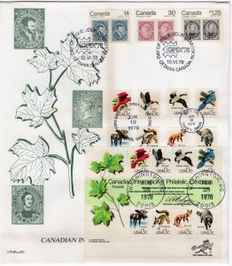 Capex 1978 Combination FDC Canada 754-756 and USA 1757a to h with 1757 LR