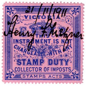 (I.B) Australia - Victoria Revenue : Stamp Duty Exempt (1908)