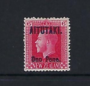 AITUTAKI SCOTT #20 1917-20 OVERPRINT 1P (RED) - MINT LIGHT HINGED