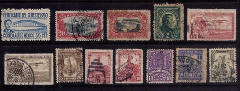 Old Mexico Classic Stamp Lot, Used/MH Lot of Twenty Five F-VF