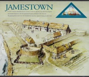 US.#4136 JAMESTOWN SETTLEMENT COMM. PANE 20- OGNH - VF  Brkm. $31.75 (ESP#H409)